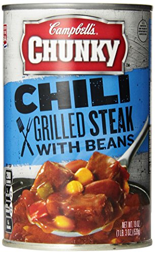Campbell's Chunky Chili, Grilled Steak with Beans, 19 Ounce (Pack of 12)