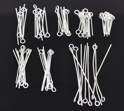 Housweety 800 PCs Mixed Silver Plated Eye Pins Findings