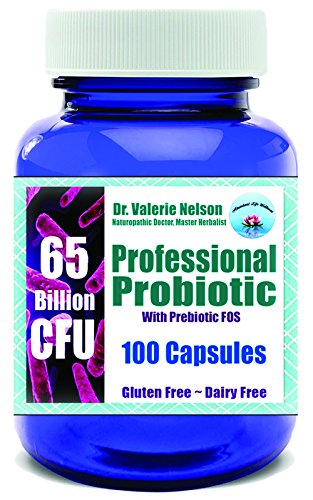 Professional Probiotic for Women & Men ~ 65 Billion CFU & FOS~ 100 caps ~ Doctor Developed