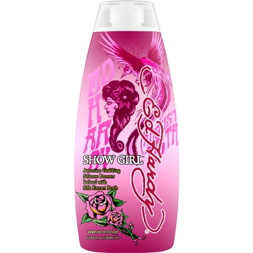 Ed Hardy Show Girl Silicone Bronzers with Silk Extract Beads Tanning Lotion 10 oz.