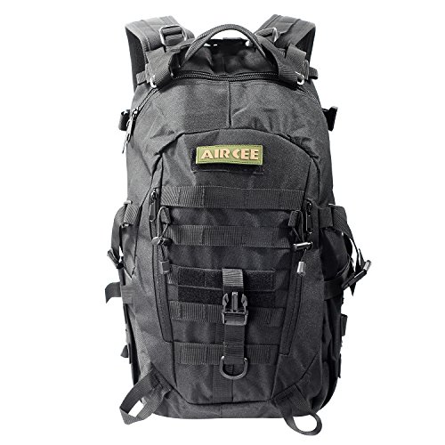 Aircee (TM) 40L~45L Outdoor Sports Camping Hiking Dayack Tactical Army Miltary Camouflage Backpack (Black)