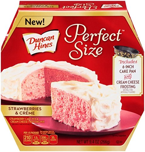 Duncan Hines Perfect Size Cake Mix, Strawberries and Creme, 9.4 Ounce