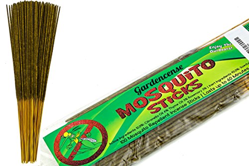 Mosquito Repellent - Scented Incense Sticks - Citronella Thyme Oil & Rosemary - 100 Count, Deet Free & Natural - Enjoy the Outdoors - Sticks Last up to 1 Hour - Made In The USA