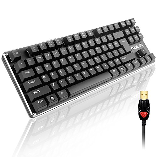 AULA Professional Mechanical Gaming Keyboard of 87Keys USB Plug, 26 Keys Roll-over by AFUNTA