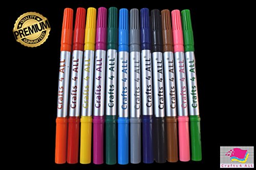 Art markers Professional Sketch Brush pen 12 set Dual tip Rich vibrant colours.Water Based Adult Coloring pens for Manga, Comic, Calligraphy,Shading & Drawing.FREE E ART BOOK
