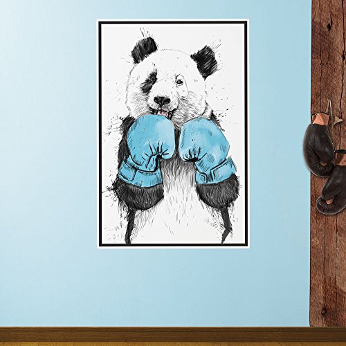 The Winner Panda Bear Wall Decal Sticker (Rectangle) By Balázs Solti