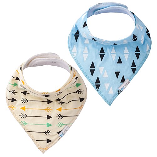 De'Babe Baby Bandana Drool Bibs - Perfect for Drooling, Feeding and Teething with two colors - Unisex 100% Absorbent Organic Cotton for Boys & Girls (2 Pack)