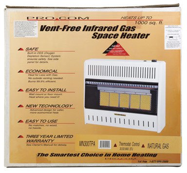 ProCom Radiant Vent-Free Natural Gas Heater - 30,000 BTU, Model# MN300TPA