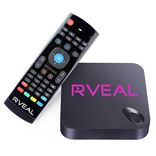 Rveal Streaming Media Player & Android Smart TV Box with Upgraded Rveal Air Mouse Remote & Keyboard