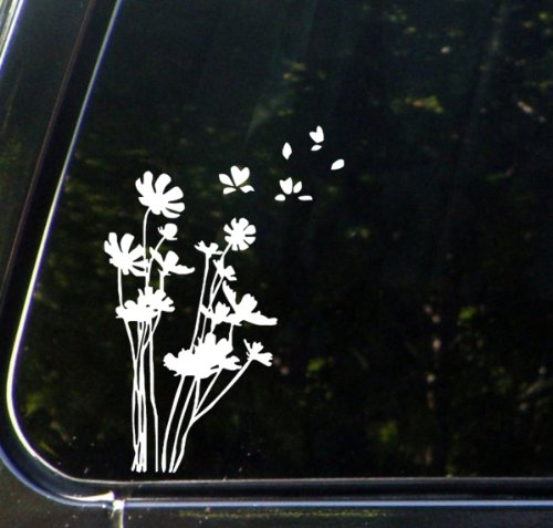 Flowers in the Wind - Car Vinyl Decal Sticker - (5.5w x 7.5h)