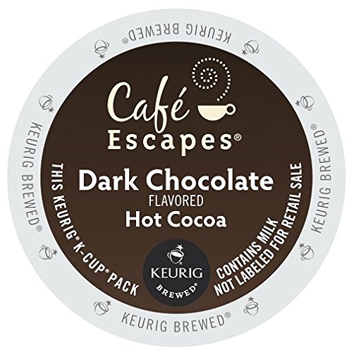 Cafe Escapes Hot Cocoa Keurig K-Cups, Dark Chocolate, 96 Count
