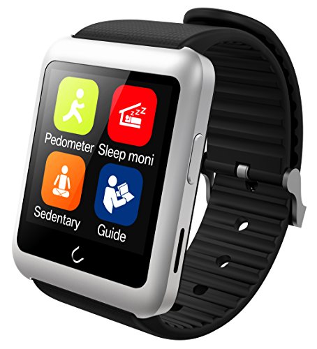 YAMAY 2015 New Arrival Bluetooth 4.0 1.59 Touch Screen 320*320 Resolution SmartWatch Intelligent Calling with SIM Card Slot Simple Charging Compatible with Android and iOS Outdoor Sport for iPhone 5s /6 /6s Sony Samsung S4/S5/S6 (Silver)