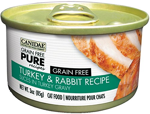 CANIDAE Grain Free PURE Recipes Adult Cat Wet Food Turkey & Rabbit Recipe, 3 oz (12-Pack)