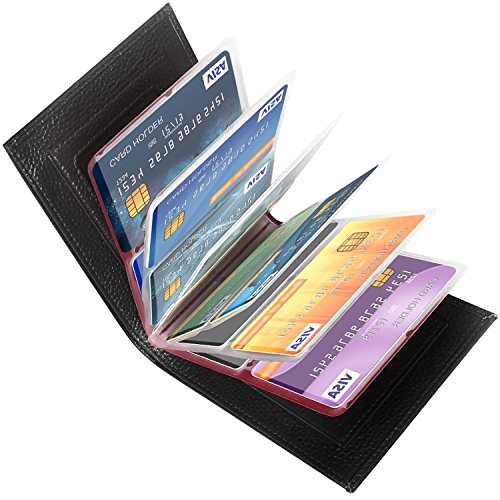 RFID Blocking Wallet - Men and Women Slim Genuine Leather Wallet Card Case Purse - Credit Card Protector