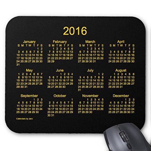 Maliyna 2016 Neon Gold Calendar by Janz Mouse Pad 9x7 Inch