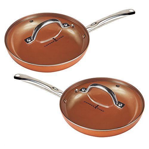 Copper Chef 10 Round Pan with Lid 2 Pack