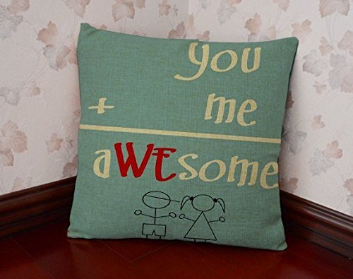 OJIA 18 X 18 Inch Cotton Linen Decorative Inspirational Sayings Throw Pillow Cover Cushion Case