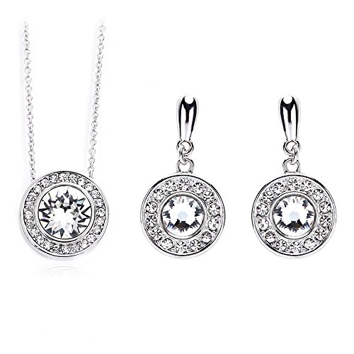 Exclusive Pendant Necklace and Earring Set, Perfect if You Love Fashionable Jewellery, For All Occasions, Perfect Gift - With Swarovski Element Crystal