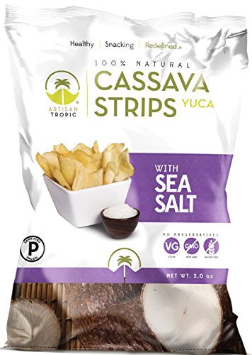 Artisan Tropic Cassava Strips, Sea Salt, Cooked in Sustainable Palm Oil, Paleo Certified, 1.75 Oz, (3 Pack)