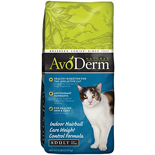 AvoDerm Natural Indoor Hairball Formula Corn Free Cat Food, 6-Pound