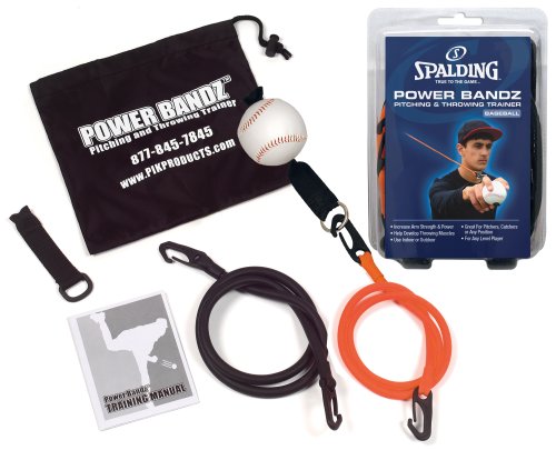 Power Bandz Baseball Band Resistance Throwing Trainer (2 Bands Ball and Carry Case) by Spalding
