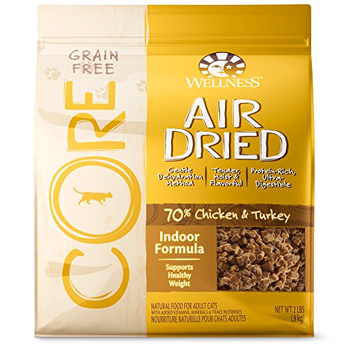 Wellness CORE Air Dried Natural Grain Free Dry Indoor Cat Food, Chicken & Turkey, 2-Pound Bag