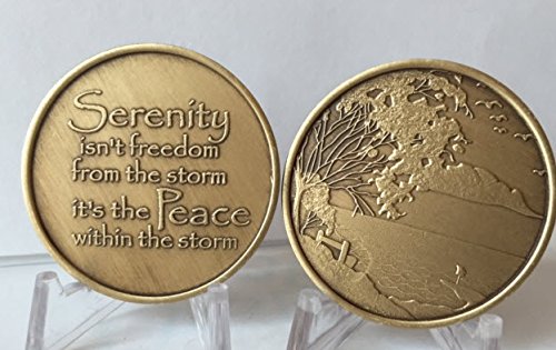 Serenity & Peace-AA-Alcoholics Anonymous-Sober-Birthday-Anniversary-Medallion-Coin-Chip