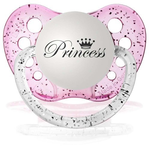 Personalized Pacifiers Princess in Glitter Pink