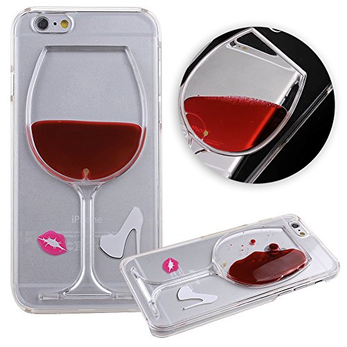 Eforcase Funny Case for iPhone 6,Liquid Goblet Plastic Case for iPhone 6 4.7 inch,Red wine Case for iPhone 6,Flowing Hard Back Cover for iPhone 6 4.7 inch (Red Wine)