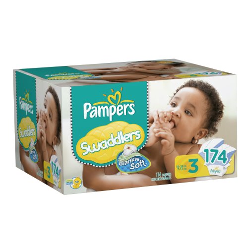 Pampers Swaddlers Diapers Size 3 Economy Pack Plus,174 Count