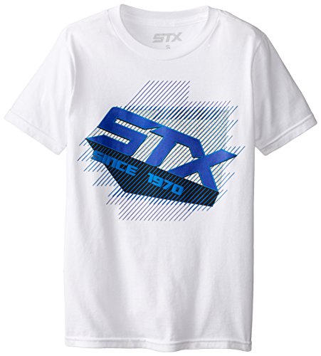 STX Big Boys' Logo Screen-Print Crew Neck T-Shirt, White, 8