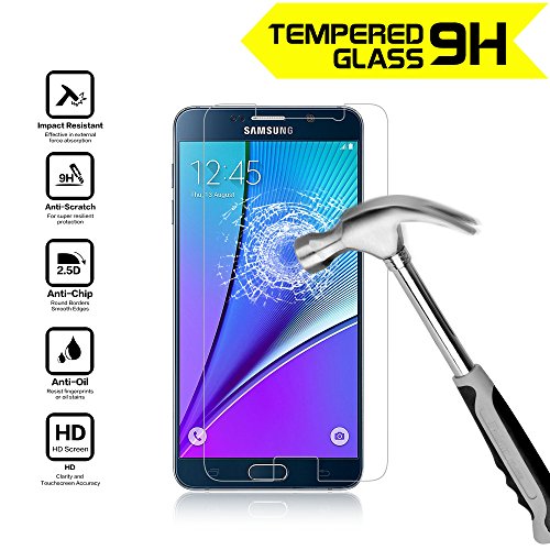 [2 Pack] Samsung Galaxy Note 5 Screen Protector, Nearpow® [Tempered Glass] Screen Protector with [9H Hardness] [Crystal Clear] [Easy Bubble-Free Installation] [Scratch Resist]