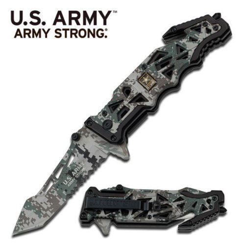 US ARMY ARMY STRONG' RESCUE FOLDING KNIFE - DIGITAL CAMO