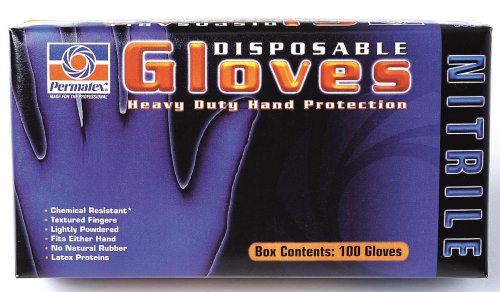 Permatex 09186 X-Large Disposable Nitrile Gloves, Box of 100