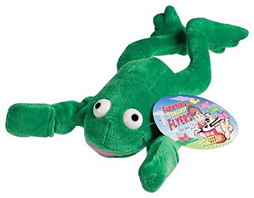 niceeshop(TM) Green Funny Soft Plush Toys Slingshot Flying Screaming Frog with Battery