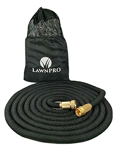 LawnPRO 50' Expanding Garden Hose. New Summer 2016 Design. Kink-Free. 5,000 Denier Woven Casing. Copper Fittings. Steel Assembly Clamps. 12 Month Manufacturers Warranty. + Free Storage Bag