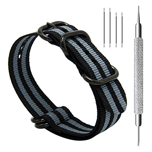 CIVO Heavy Duty G10 Zulu Military Watch Bands NATO Nylon Watch Strap Stainless Steel Rings 20mm 22mm 24mm
