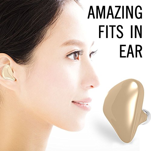 Wireless Earbud yoyomax Bluetooth Headset [Invisible] Headphone Earbud with Mic for Running Sports [Noise Cancelling] iPhone 6s Samsung S6 S5 Note4 Motor LG HTC Phones - Best Earpiece [Beige]