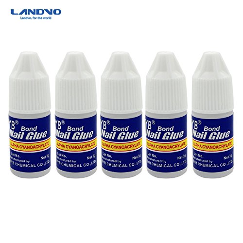 LANDVO 5 Pcs Professional 3g/Bottle Acrylic Nail Art Glue For French False Tips Rhinestones Manicure Tools