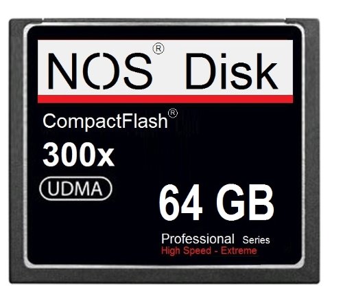 NOS Disk Extreme 64 GB 35 MB/s 300x Ultimate Compact Flash Card CF 64 GB