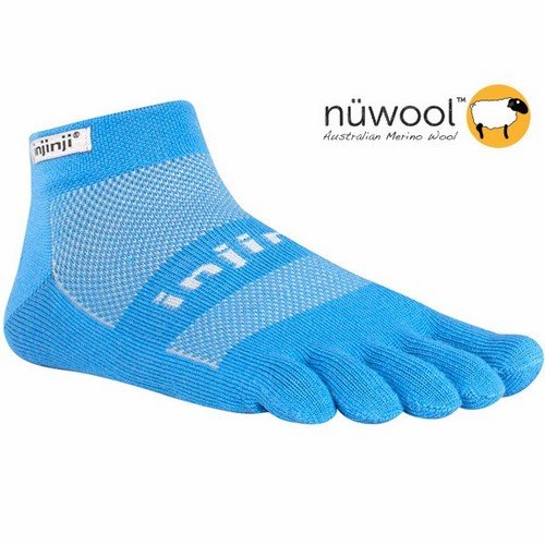 Injinji Unisex Outdoor 2.0 Original Weight Micro NuWool Socks, Indigo, Large