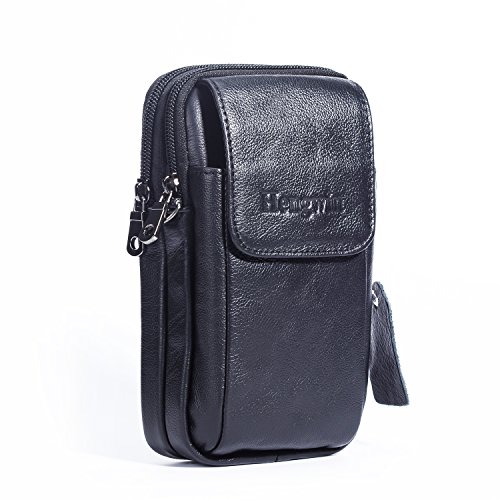 Hengying Genuine Leather Small Cross-body Shoulder Bag Belt Bag Hip Bag Phone Pouch Holster for iPhone 6S Plus 6 Plus Galaxy Note Desire 820/826 5.5'' Phone