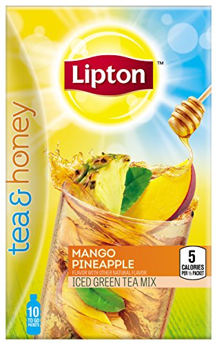 Lipton Tea and Honey Iced Green Tea To Go Packets, Mango Pineapple 10 ct