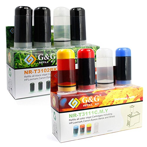 Universal Refill Kit Combo (Ink cartridge refill kit) NR-T3102BK(3x30ml) and NR-T3111CMY (3x30ml C/M/Y)