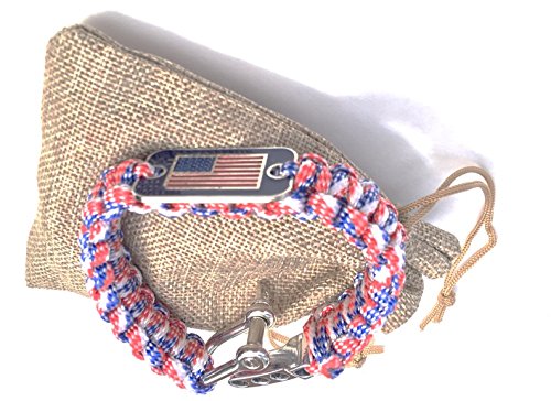 American Flag Braided Paracord Survival Bracelet
