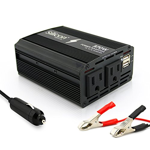 Silicon Devices 370 Watt Power Inverter DC 12V to 110V AC Converter with 3.1A Dual USB Car Adapter