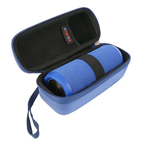 Khanka Hardshell EVA Storage Carrying Travel Case Bag for JBL Flip 1 / 2 / 3 Splashproof Portable Wireless Bluetooth Speaker (Blue)