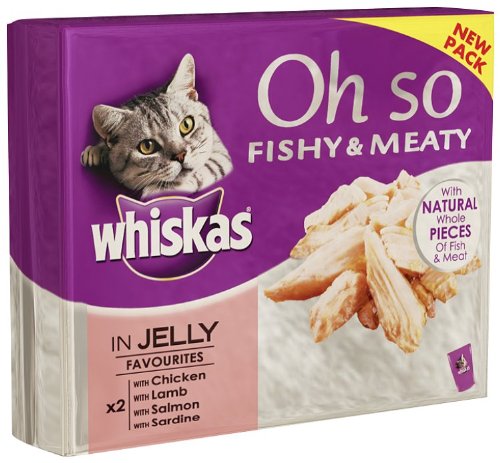 Whiskas Cat Food Oh So Favourites Jelly 8 x 85 g (Pack of 5, Total 40 Pouches)