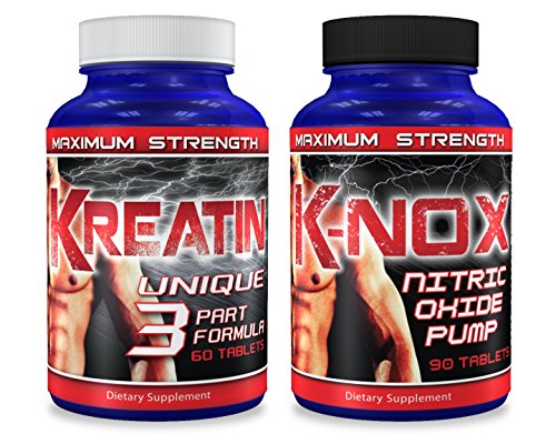 Kreatin and K-NOX Together ~ Creatine Monohydrate Tri Phase and Nitric Oxide Power Pump Combination Pack