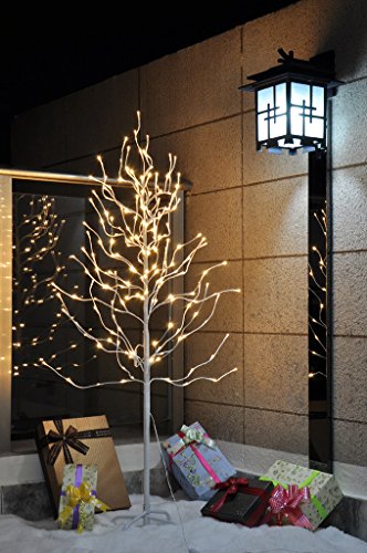 Rainleaf 5 Ft Christmas LED Star Light Tree, 200 LEDs Ideal for Holiday, Home, Party, Wedding, Indoor/Outdoor Decoration, Flexible Branches for DIY Shapes, Warm White Light